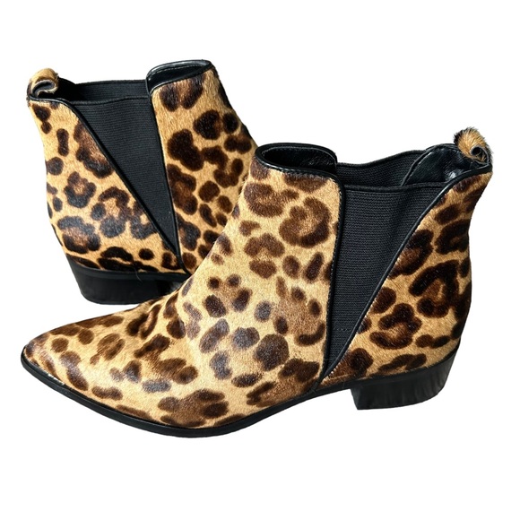 Marc Fisher Shoes - Marc Fisher Mlyalely ankle boots calf hair leather leopard print pointed toe 6.5